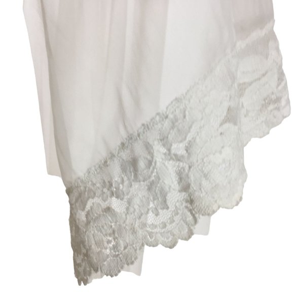 Vintage Jenelle M Tall White Negligee Peignor SET Sheer Chiffon Floral Lace Puff - Picture 4 of 11